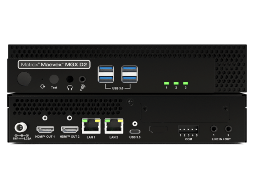 Billede af MATROX Maevex MGX D2 - Dual-channel 4K60 H.265/H.264 IPMX-ready video decoder with USB support
